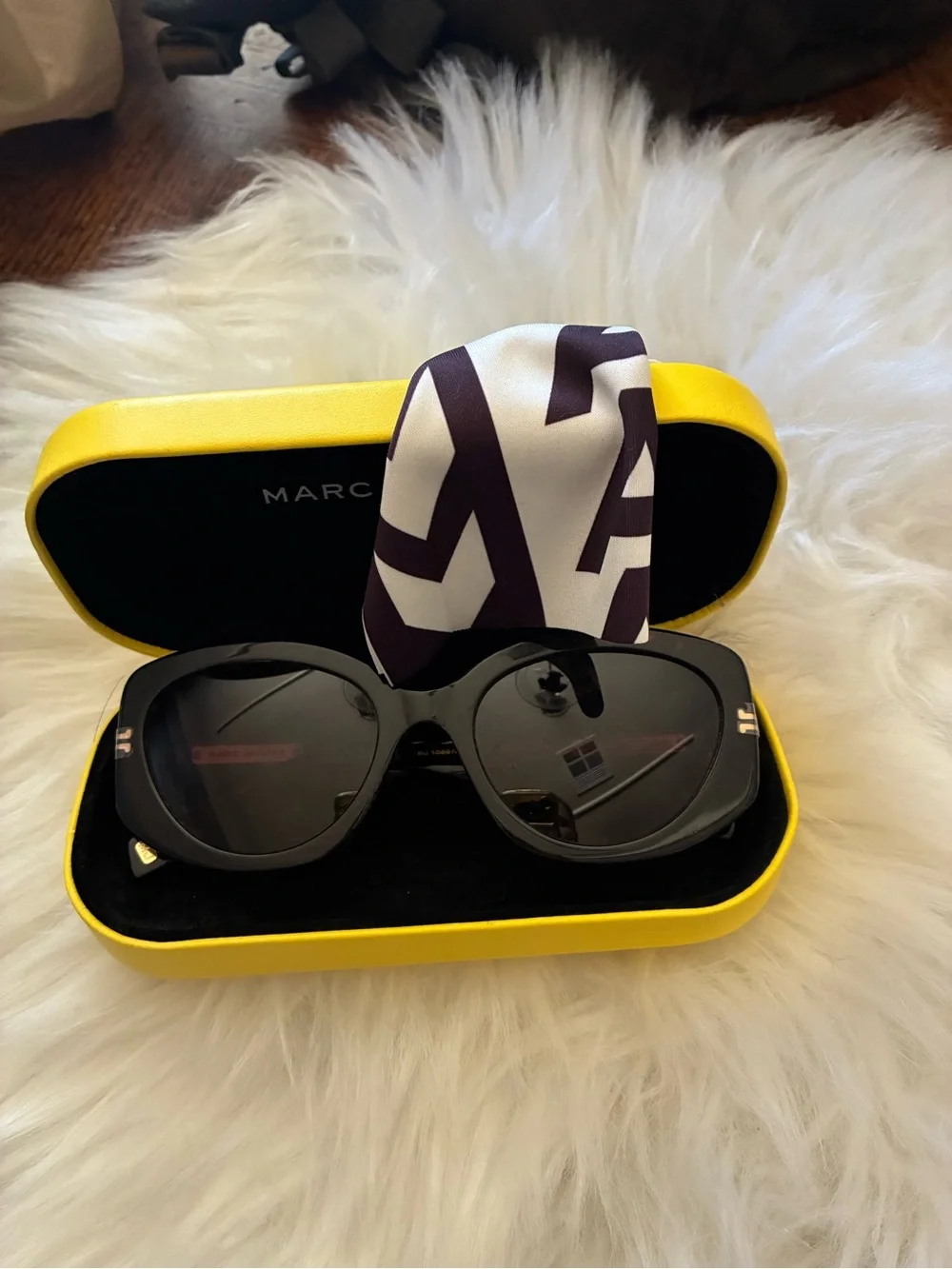 Marc Jacobs Yellow Eyewear Case with Black Interior